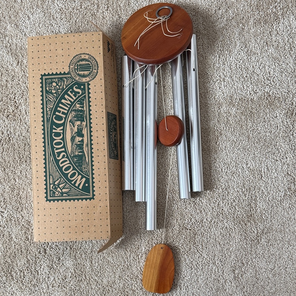 Woodstock Chimes Silver and Brown Wind Chime